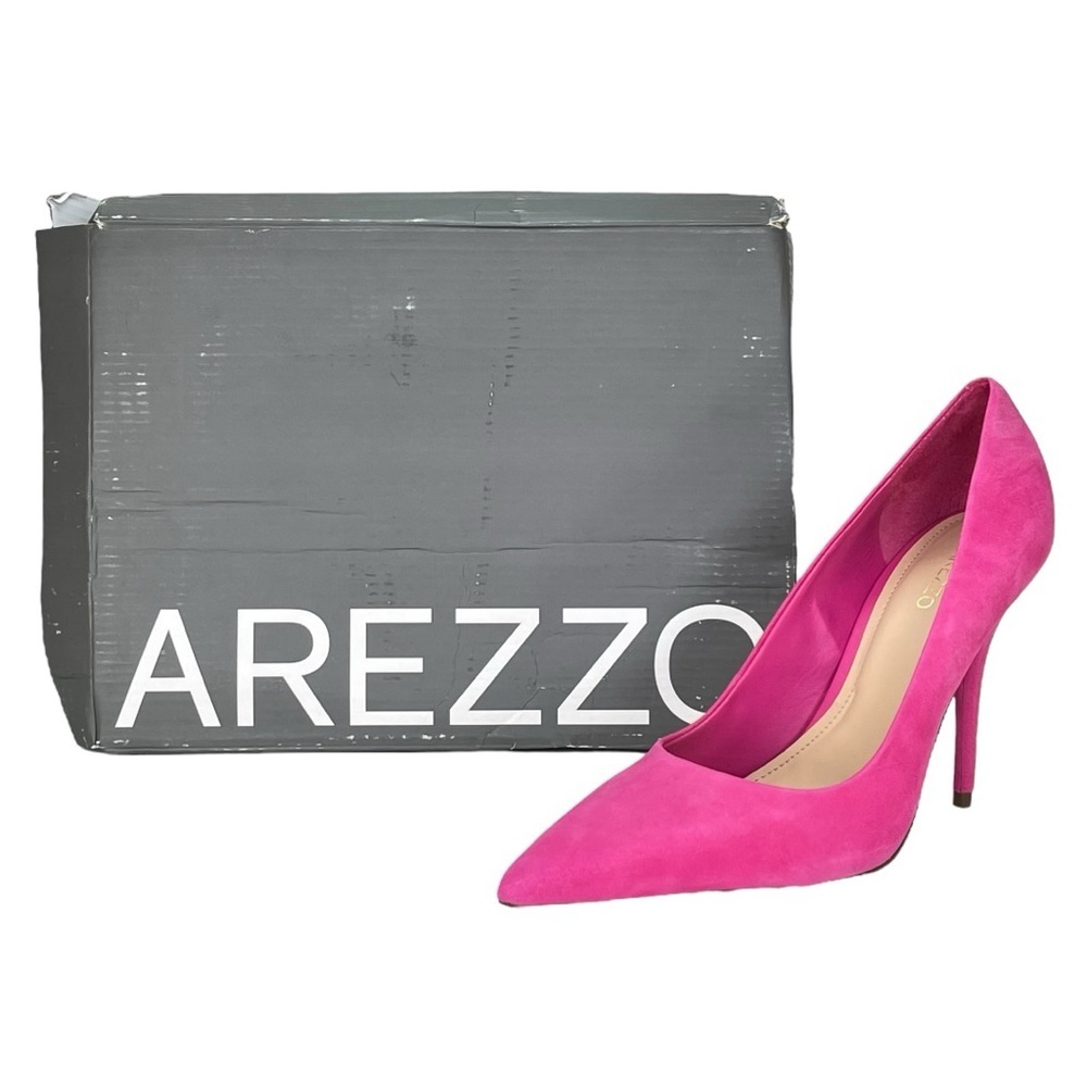 Arezzo Emily Fechado Adlo Pink Suede Womens Heels Size 9B - Picture 12 of 14